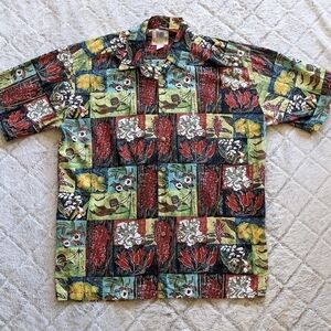 Avi Kahala Hawaiian Shirt Men’s Medium Floral Island Short Sleeve Button Collar